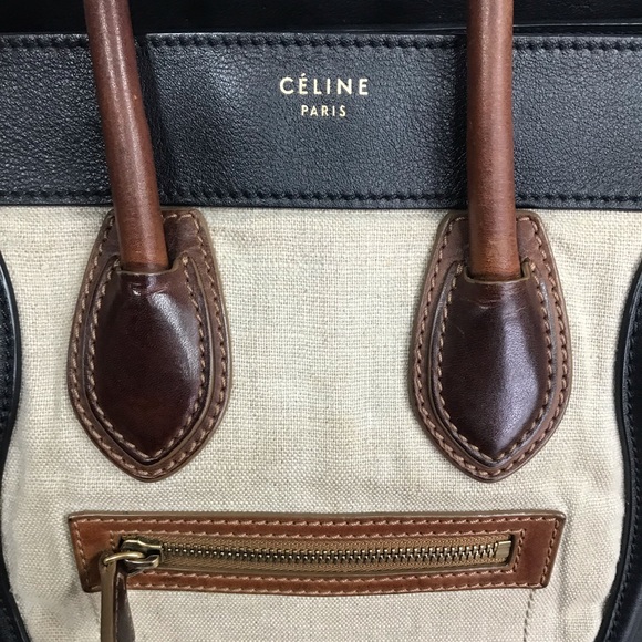 FINAL MARKDOWN !!! CELINE MICRO TOTE LUGGAGE TRICOLOR VGC - Picture 4 of 8